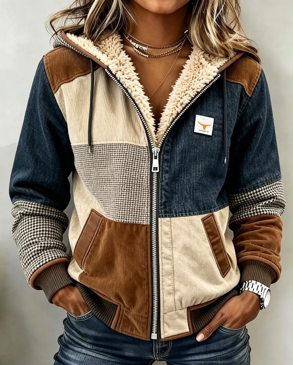 CAROLINE | VESTE SHERPA À CAPUCHE