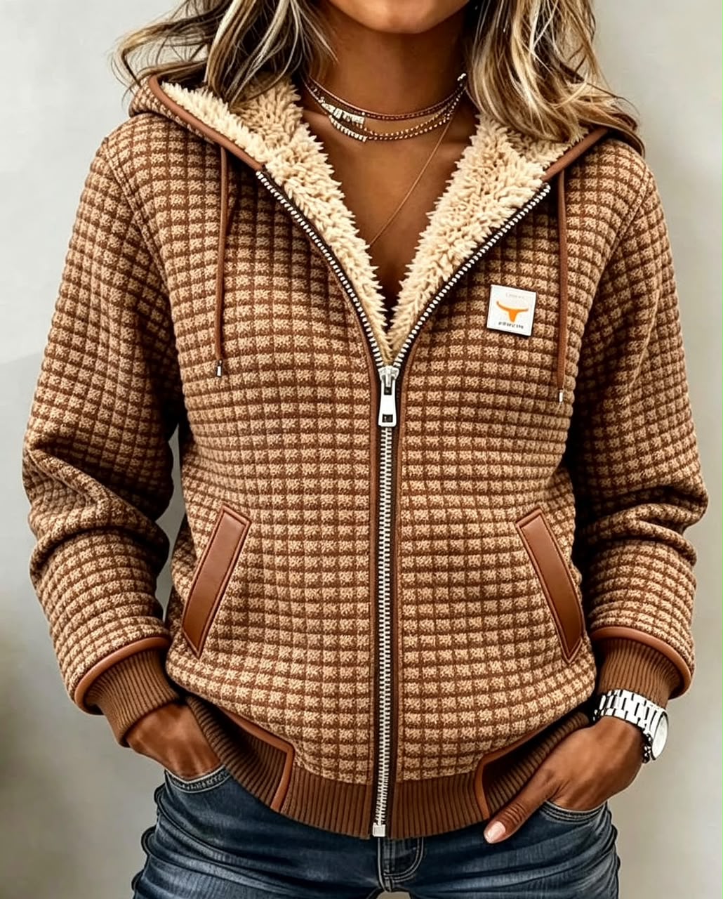 SAVANNAH | VESTE SHERPA À CAPUCHE