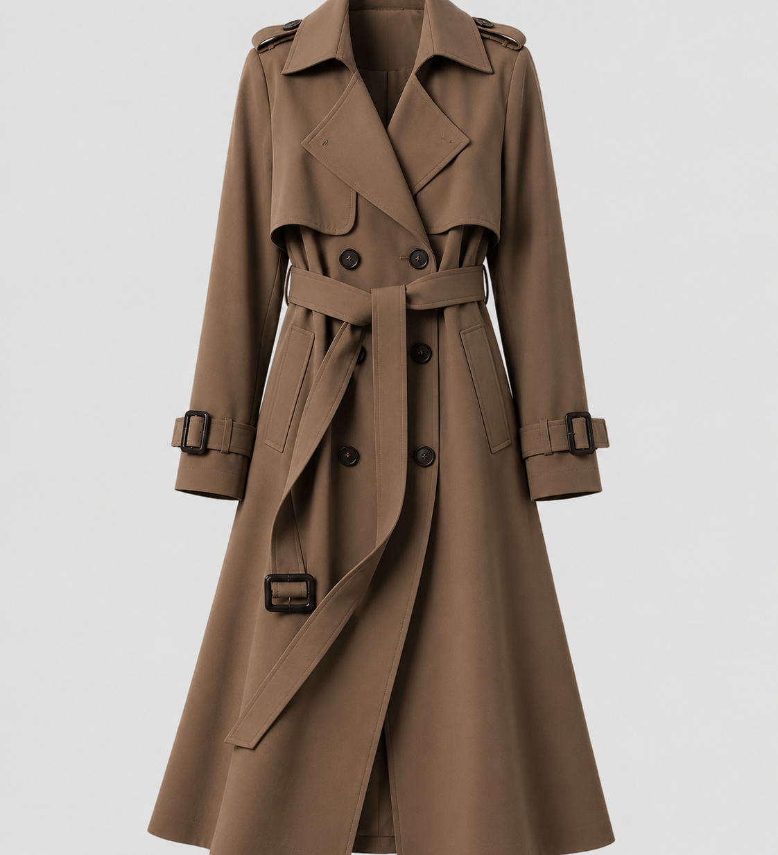 CLOTILDE | TRENCH LONG CEINTURÉ CROISÉ
