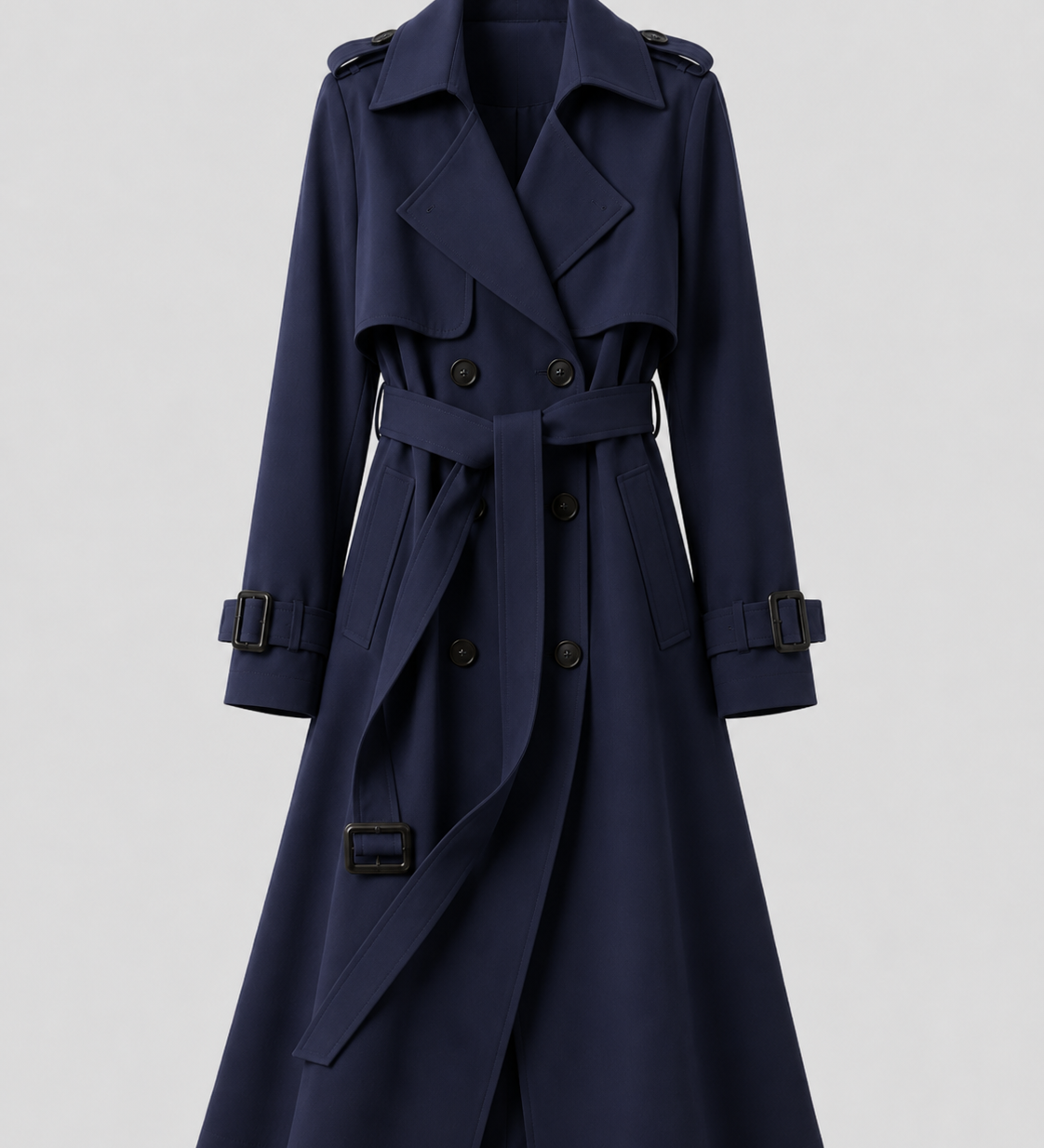 CLOTILDE | TRENCH LONG CEINTURÉ CROISÉ