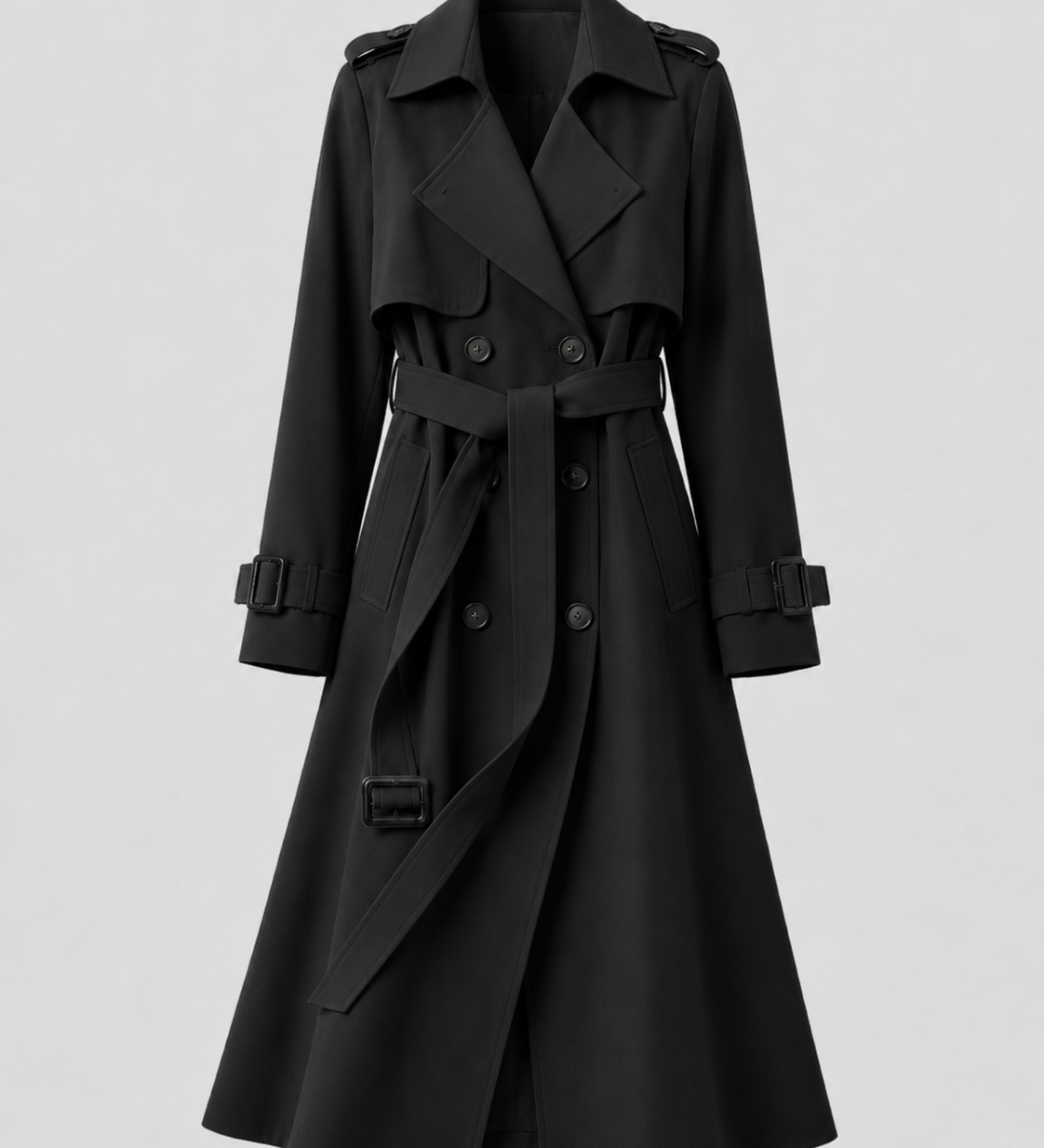CLOTILDE | TRENCH LONG CEINTURÉ CROISÉ