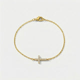 Small Cross Zion Bracelet | Gold