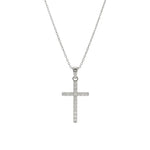 COLLIER PENDENTIF CROIX PAVÉ ZIRCONE | ARGENT