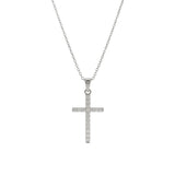 COLLIER PENDENTIF CROIX PAVÉ ZIRCONE | ARGENT