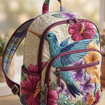 Tropical Hummingbird Quilted Backpack