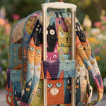 Colorful Cat Collage Quilted Backpack