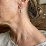 BOUCLES D'OREILLES ARTISANAL TURQUOISE PERLE GOUTTE
