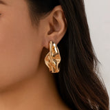 Bohemian Gold Plated Irregular Geometric Stud Earrings