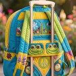 Frog Hippie Van Quilted Backpack