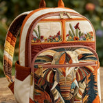 Boho Elephant Quilted Backpack