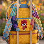 Whimsical Chicken Quilted Backpack