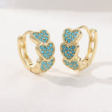 BOUCLES D'OREILLES ÉLÉGANT TURQUOISE CŒUR EN FORME DE DESIGN CRÉOLE