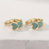 BOUCLES D'OREILLES ÉLÉGANT TURQUOISE CŒUR EN FORME DE DESIGN CRÉOLE