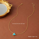 COLLIER ÉLÉGANT GÉOMÉTRIQUE TURQUOISE TRIANGLE PENDENTIF