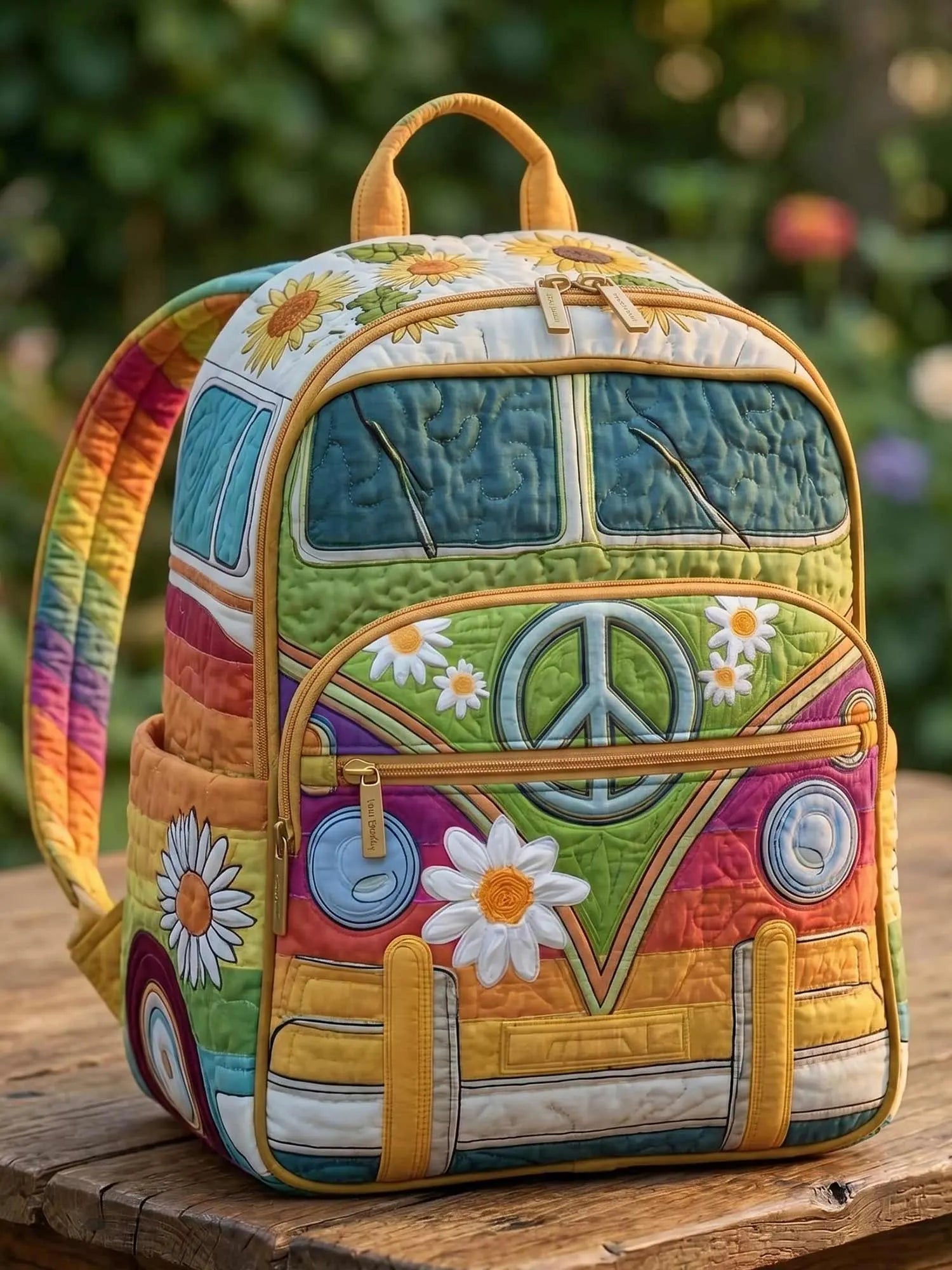 Hippie Van Quilted Backpack