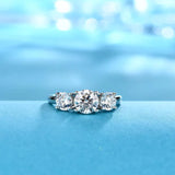 Clare Triple Stone Ring | White gold