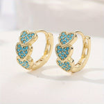 BOUCLES D'OREILLES ÉLÉGANT TURQUOISE CŒUR EN FORME DE DESIGN CRÉOLE