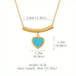 COLLIER BOHÈME CŒUR EN FORME DE TURQUOISE PENDENTIF