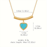 COLLIER BOHÈME CŒUR EN FORME DE TURQUOISE PENDENTIF