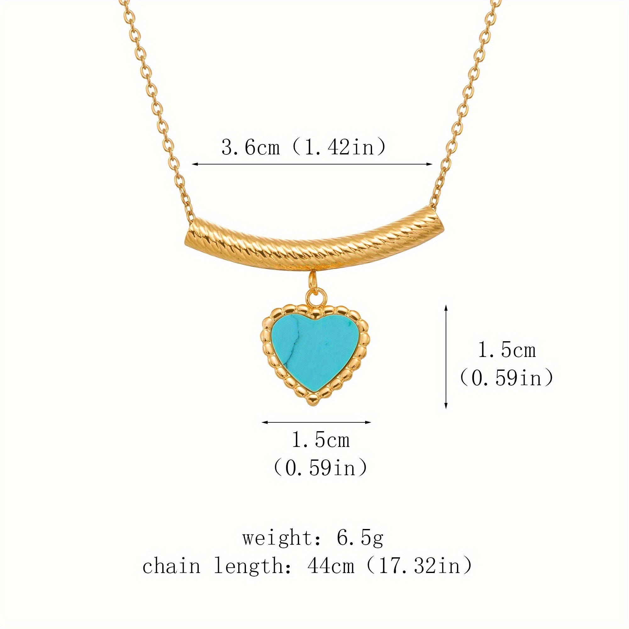 COLLIER BOHÈME CŒUR EN FORME DE TURQUOISE PENDENTIF