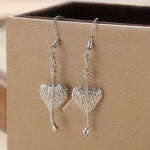 Bohemian Heart Shaped Irregular Plant Leaf Dangle Earrings