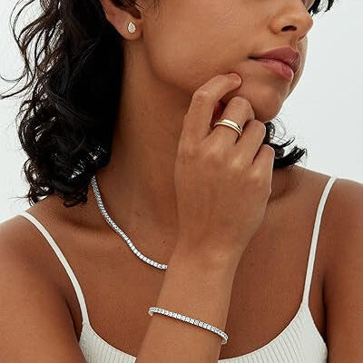 BRACELET TENNIS MOISSANITE | OR BLANC