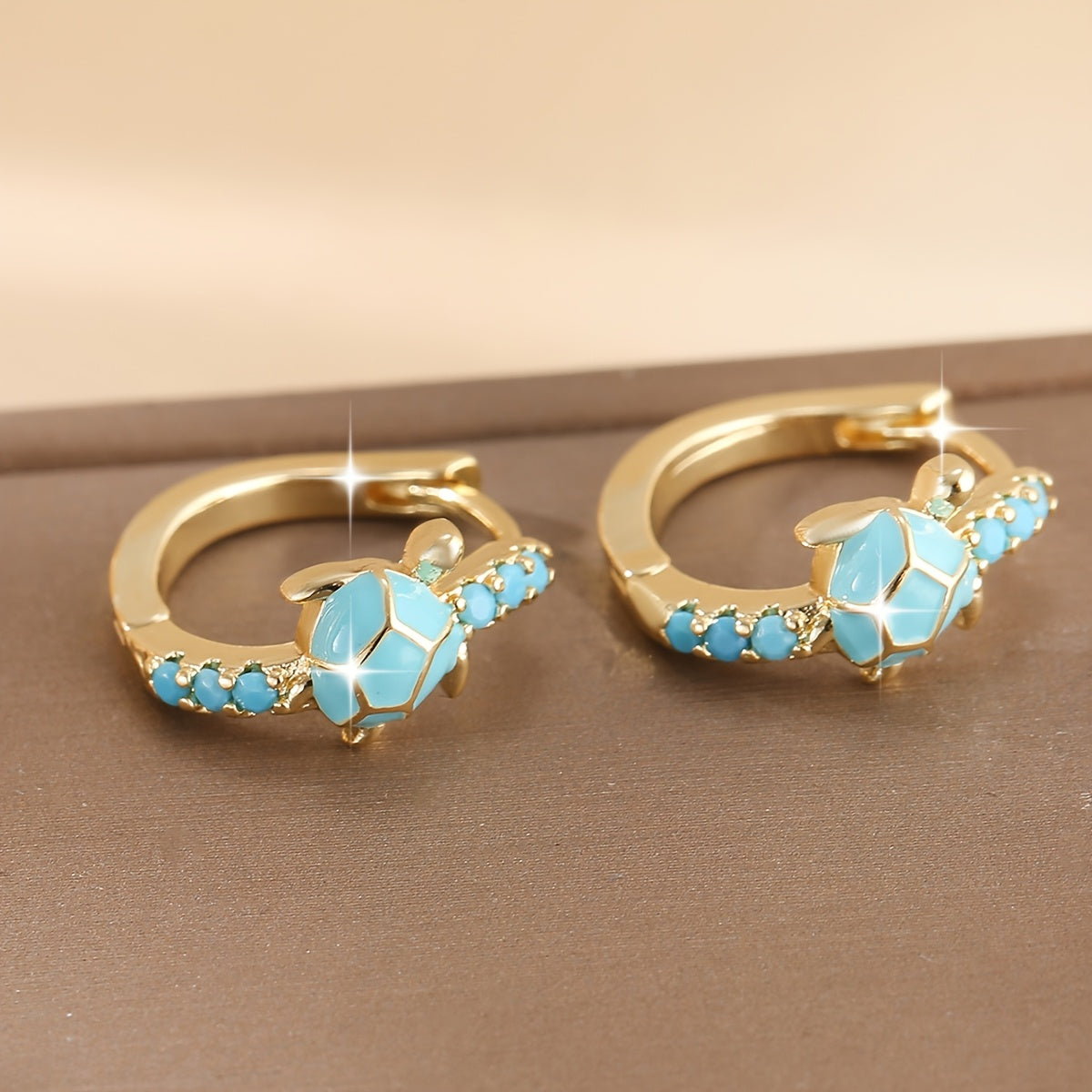 BOUCLES D'OREILLES TURQUOISE TORTUE CLOU D'OREILLE