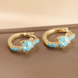 BOUCLES D'OREILLES TURQUOISE TORTUE CLOU D'OREILLE