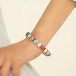 BRACELET VINTAGE MULTI-PIERRES TURQUOISE MANCHETTE