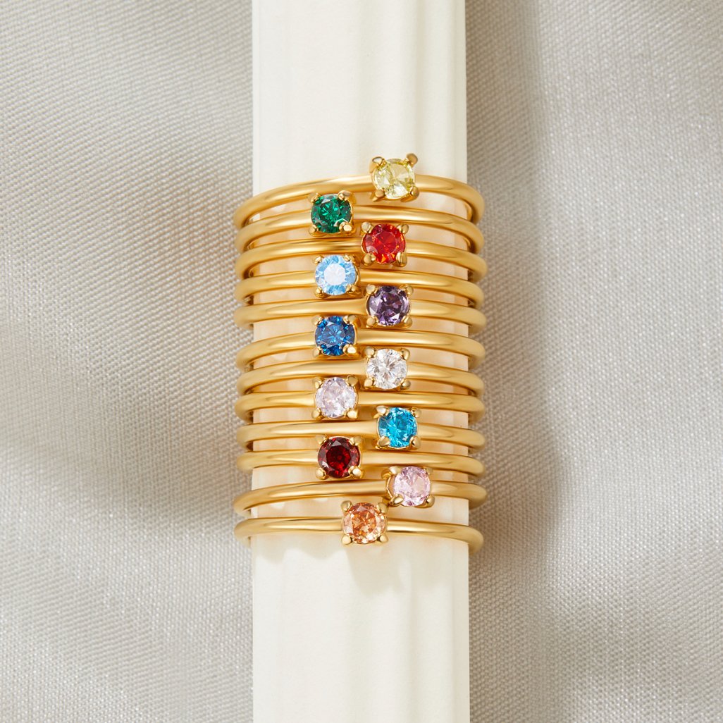 Birthstone Rings - Gold