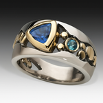 VINTAGE BLEU BAGUE CRISTAL