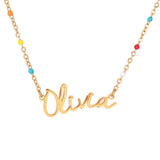 Boho Beaded Name Necklace - ALMAGIOIELLI