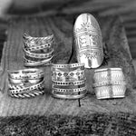 Elegant Bohemian Aztec Style Wide Band Silver Ring
