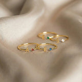 BAGUE PERSONNALISÉE AVEC PIERRE DE NAISSANCE
