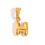 Sophisticated Bubble Letter Necklace - Gold
