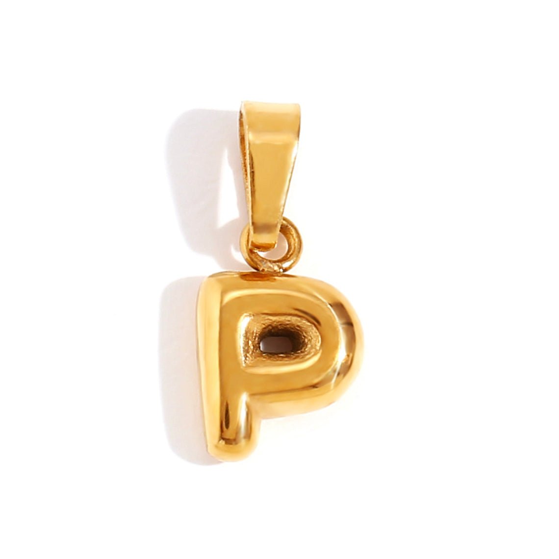 Sophisticated Bubble Letter Necklace - Gold