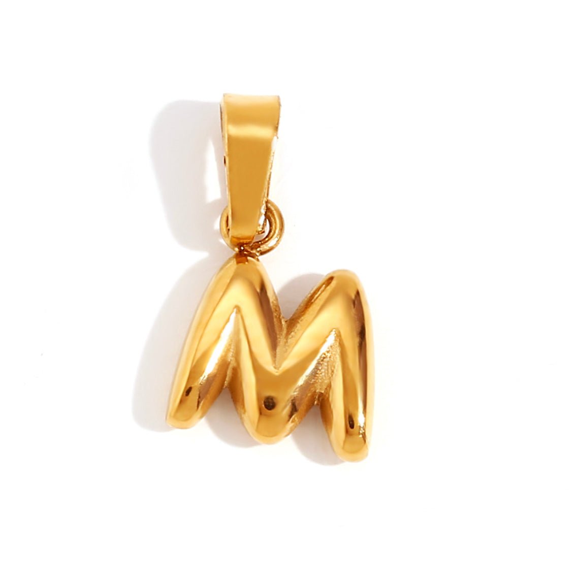 Sophisticated Bubble Letter Necklace - Gold