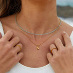 Sophisticated Bubble Letter Necklace - Gold