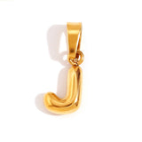 Sophisticated Bubble Letter Necklace - Gold
