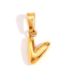 Sophisticated Bubble Letter Necklace - Gold