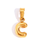 Sophisticated Bubble Letter Necklace - Gold