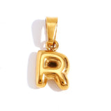 Sophisticated Bubble Letter Necklace - Gold