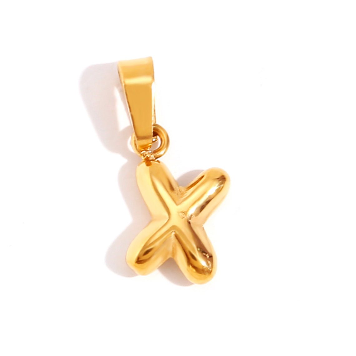 Sophisticated Bubble Letter Necklace - Gold