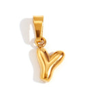Sophisticated Bubble Letter Necklace - Gold