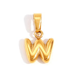 Sophisticated Bubble Letter Necklace - Gold