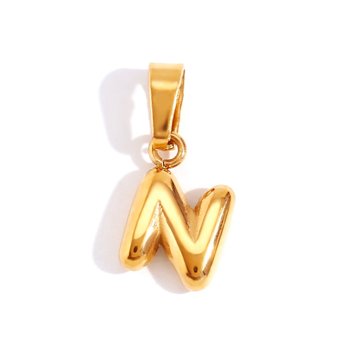 Sophisticated Bubble Letter Necklace - Gold