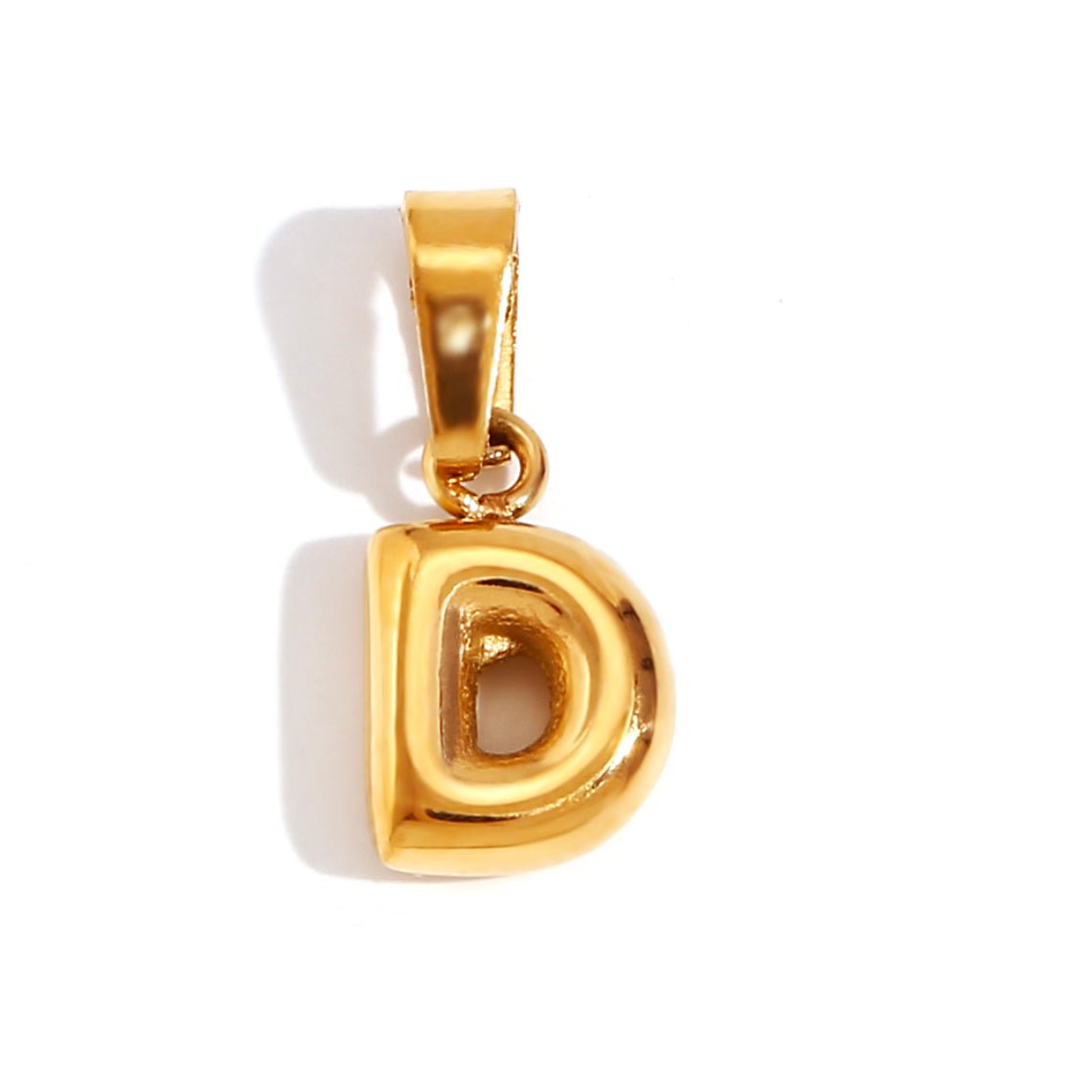 Sophisticated Bubble Letter Necklace - Gold