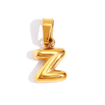 Sophisticated Bubble Letter Necklace - Gold