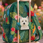 Westie Tropical Quilted Backpack