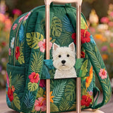 Westie Tropical Quilted Backpack
